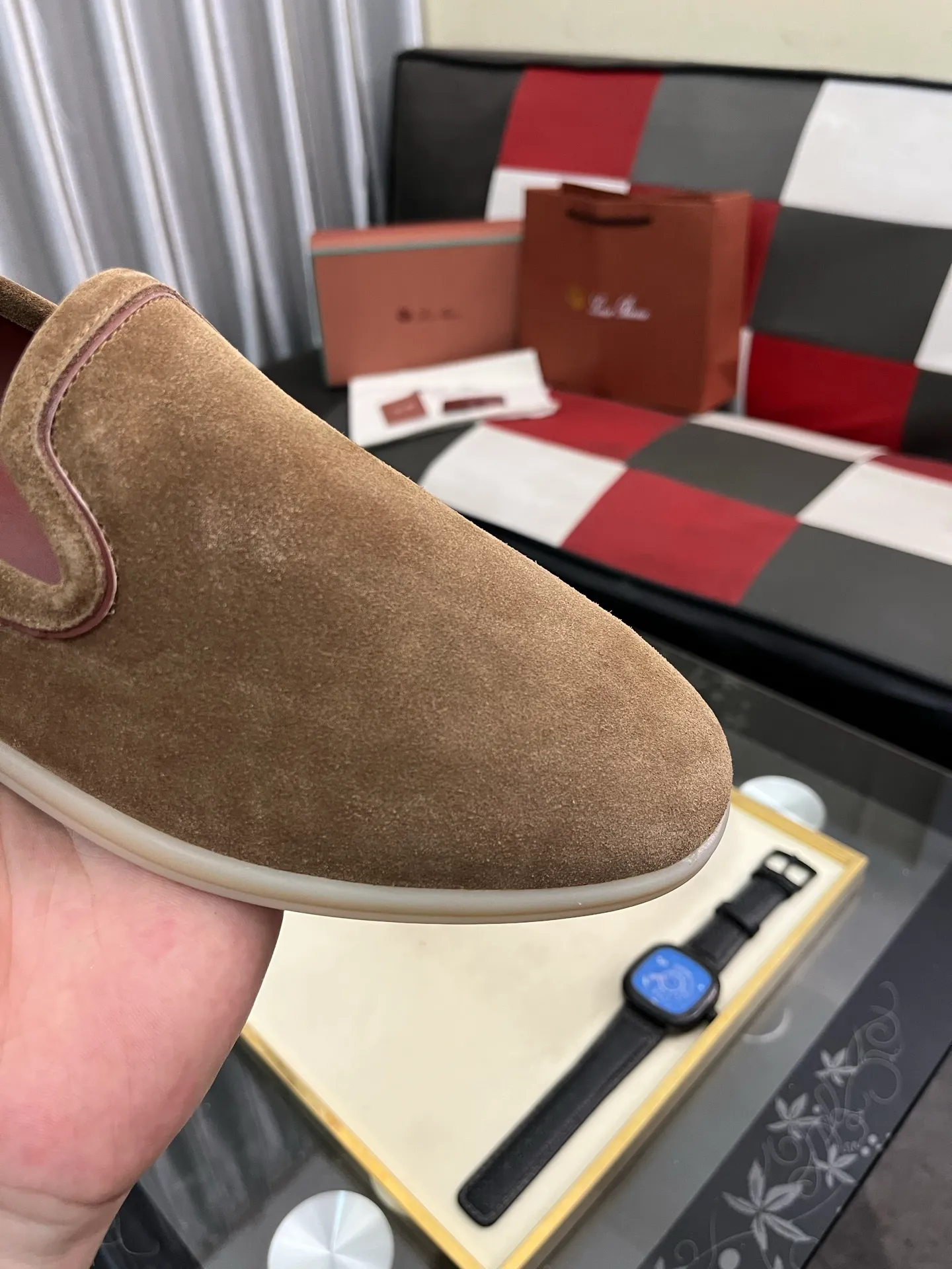 Men's men's shoes 💰420⌚️⌚️Loro*Piana pure original 2023 soft and comfortable LP deerskin flat casual star same style slip-on Loft men's shoes size 38-44